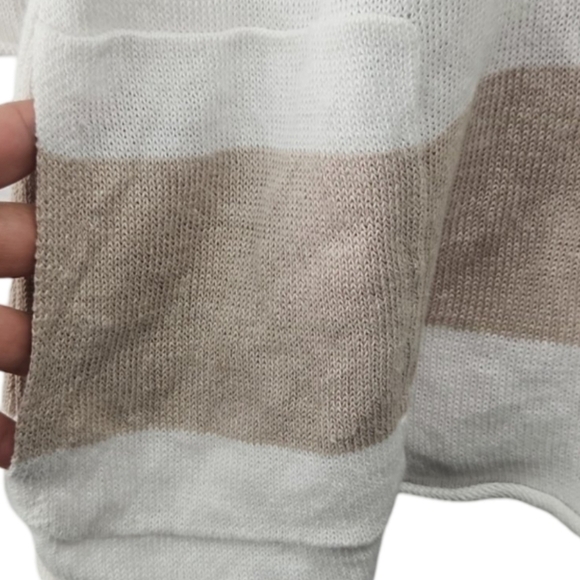 Eileen Fisher 100% Organic Linen Striped Sweater Medium - Picture 6 of 12